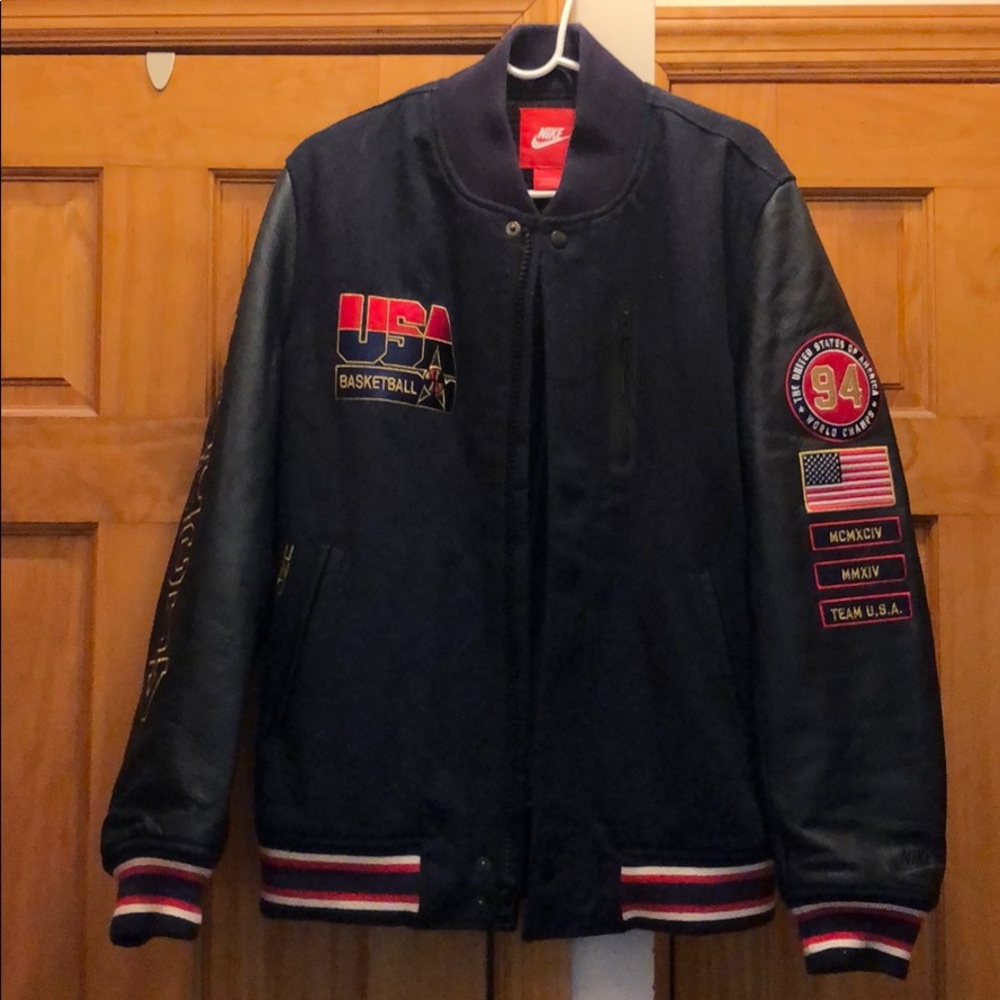 NIKE DreamTeamUSA 1994 Destroyer Wool Leather Coat